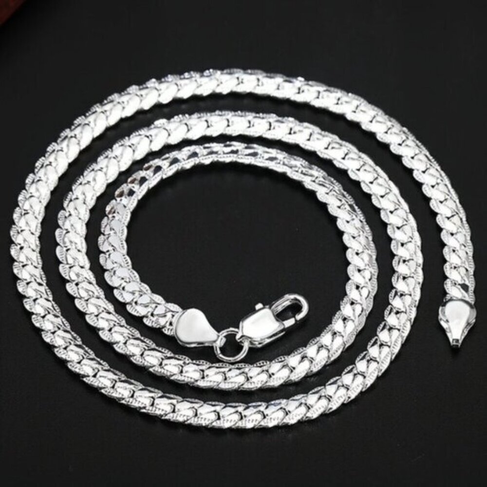 Elegant 925 Silver-Plated Adjustable Chain Necklace - Unisex - Picture 9 of 9